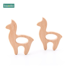 Bopoobo 1 pc Mordedores Bebê Mordedor De Madeira de Faia Brinquedos Alpaca Pingente Colar Pulseira para DIY Infantil Enfermagem Produtos Acessórios 2024 - compre barato