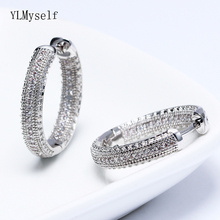 Nice Silver plated 24mm Hoop earrings Jewelry classic jewellery Top quality Round women Circle Earring 2024 - buy cheap