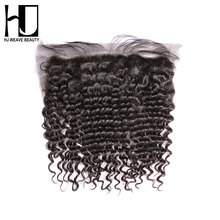 HJ WEAVE BEAUTY Lace Frontal Brazilian Deep Wave Closure Remy Hair 13*4 Swiss Lace 100% Human Hair Free Shipping 2024 - buy cheap