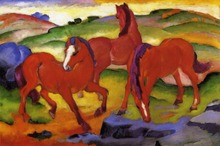 The Red Horses by Franz Marc oil painting on canvas High quality hand painted abstract modern art for room decor 2024 - buy cheap