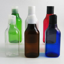 Botellas Vacías de plástico PET para niños, botellas cuadradas coloridas de 200cc, 20x200ml, para hombro, gel de baño, para, con tapas de disco 2024 - compra barato
