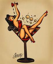 Sailor Jerry Pin Up Girl Tattoo, seda clásica, cartel de pintura decorativa de 24x36 pulgadas 2024 - compra barato