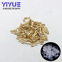 100pcs 6.3mm Brass Crimp Terminal Female Spade Connectors with Insulating Sleeve 22-16AWG 2024 - buy cheap