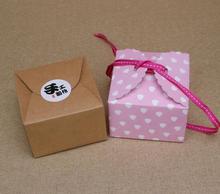 Caixa de embalagem de joias de papel kraft, 9*9*6cm, caixa pequena de presente para biscoitos artesanais, sabonete, festa de casamento, doces, bolo, caixa de biscoitos 2024 - compre barato