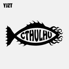 Yjzt 16.6cm * 7.5cm cthulhu peixe símbolo etiqueta do carro vinil decalque preto/prata C24-0418 2024 - compre barato