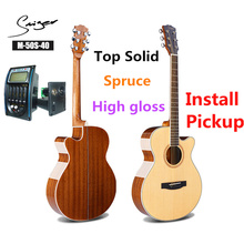 Guitar Solid Spruce Acoustic Electric Steel-String 40 Inches A-Body Guitarra 6 Strings Folk Pop Cutaway Wood Color Guitars 2024 - buy cheap