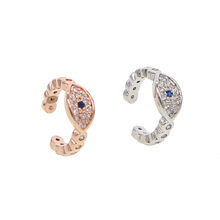 1 Pcs 2019 new arrival dainty women jewelry evil eye cute cuff earring pave cz no piercing silver color rose gold color cheapest 2024 - buy cheap
