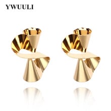 Vintage Creative Metal Spiral Twisted Geometric Stud Earrings for Women Exaggerated Ear Studs Earring Fashion Jewelry RY312 2024 - buy cheap