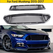 Parrilla para parachoque delantero de coche, rejilla frontal con malla de panal de fibra de carbono para estilizado del vehículo, adecuada para Ford Mustang, 2015 2016 2017 2024 - compra barato