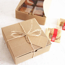 Коробка для торта из гофрированной бумаги, квадратная коробка для торта, печенье, десерт, сладости, подарочные украшения 2024 - купить недорого