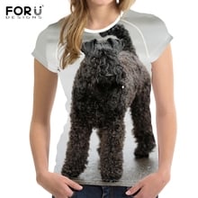 FORUDESIGNS Fashion Women O Neck T Shirts Cute Dog Kerry Blue Terrier Print Female Summer T-shirts Harajuku Short Sleeve Top Tee 2024 - buy cheap