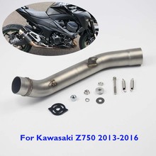 Z800 выхлопная труба мотоцикла без шнуровки глушитель Соединительная труба Модифицированная Соединительная средняя труба для Kawasaki Z800 2013-2016 2024 - купить недорого