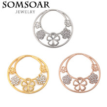 Somsoar Jewelry Coin-Beautiful Cute Flower with Crystal 3D disc Coin for My Coin Locket Frame Pendant Jewelry 10pcs/lot 2024 - buy cheap