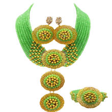 Conjunto de joias com miçangas da moda, 8-3ph04, verde de hortelã, colar africano, conjunto de joias, acessórios de casamento de cristal, presentes para festas 2024 - compre barato