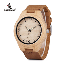 BOBO BIRD Men Wooden Wristwatches Hand-craft Watch Luminous Hands with Genuine Leather Strap In Gift Box As Gift V-A40 2024 - buy cheap