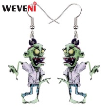 WEVENI Acrylic Halloween Anime Scary Zombie Earrings Drop Dangle Trendy Fashion Jewelry For Women Girls Party Charms Brincos 2024 - buy cheap