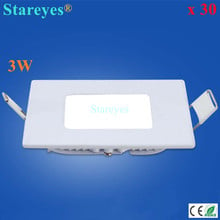 Free shipping 30 pcs Square LED panel light 3W 250LM AC85-265V SMD 2835 led ceiling light Downlight spotlight lighting 2024 - buy cheap