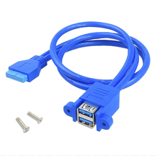 19 / 20 Pin female USB header to Dual USB 3.0 Tyep A Female Cable motherboard USB3.0 Splitter Cable panel screws holes 2024 - buy cheap