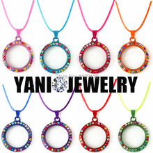 1Pc Cheap Price Colorful Rhinestone Round Memory Floating Charms Living Locket Pendant For Relicario Locket  Collier  Jewelry 2024 - buy cheap