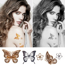 Moda ouro prata flash tatuagens designer temporária metálico tatuagem sexy produtos inspirado corpo maquiagem adesivo 2024 - compre barato