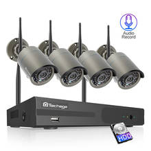 Techage 4CH CCTV System Wireless 1080P HD NVR 4PCS 2.0MP IR Outdoor Waterproof P2P Wifi Security Camera System Surveillance Kit 2024 - buy cheap