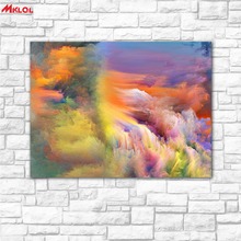 large Art Colorful waves Symphony painting Painting For Living Room Home Decoration Oil Painting On Canvas Wall Painting no fram 2024 - buy cheap