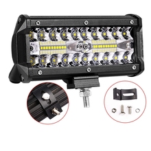 1 pces 7 polegada 120w 12v 24v led barra de luz combo luzes led luzes condução à prova dwaterproof água led trabalho nevoeiro luzes 2024 - compre barato