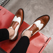 Sapatos casuais masculinos de couro bovino, calçado formal masculino estilo vintage em cores mistas 2024 - compre barato