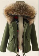 Women's Army Green Winter Parka Jacket Mori Girl Real Raccoon Fur Hooded Parka Coat Fur Detachable Lining Outerwear Clothing 2024 - buy cheap