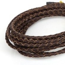 Новый продукт, 2 м/лот, диаметр 3 мм, многоцветная круглая натуральная веревка, Плетеный кожаный шнур для браслета и ожерелья DIY 2024 - купить недорого