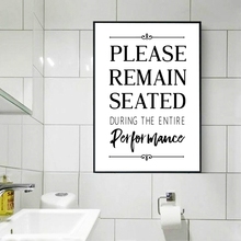 Funny Bathroom Sign Wall Art Canvas Painting Picture Please Remain Seated Funny Quotes Typography Poster Prints Bathroom Decor 2024 - buy cheap