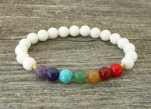 SN0330 Mala Chakra bracelet 7 chakra Bracelet Stone bracelet  natural Stone coral beads bracelet for women 2024 - buy cheap