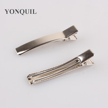 100 Pcs/PACK Great Silver Flat Metal Double Prong Alligator Hair Clips Barrette Hairpins For Bow headwear DIY Hair Accessories 2024 - buy cheap