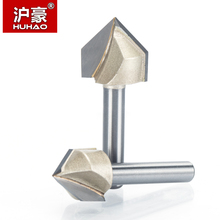HUHAO 1pcs 1/2" 1/4" Shank V Type slotting cutter Professional Router Bits for wood 90 Deg  Tungsten Woodworking Carving Tool 2024 - buy cheap