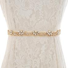 SESTHFAR Rhinestone bride belt Crystal Wedding Belts Handmade Pearl Belt Sashes Forcinturon novia boda 2024 - buy cheap