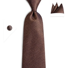 DiBanGu 8cm Fashion Brown Solid Tie Classic Necktie Coffee Neck Tie 100% Silk Ties For Men Wedding Business Accessories N-7136 2024 - buy cheap