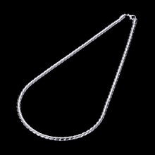 Collar chapado en plata para mujer, joyería de moda para hombre, cadena trenzada en espiral de 4mm, N012, venta al por mayor 2024 - compra barato