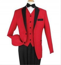 Новое поступление, мужские смокинги для жениха с двумя кнопками, мужские костюмы для шафера, блейзер (пиджак + брюки + галстук + жилет) B952 2024 - купить недорого