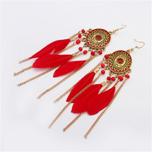 ZOSHI Handmade Ethnic Bohemian Tassel Earrings Seed Beads Dangle Earrings Red Long Tassel Earrings for Women 2020 Boho Jewelry 2024 - buy cheap