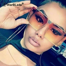 WarBLade 2018 Summer Styles Classic Women Flat Top Square Tinted Sunglasses Fashion Men Half Frame Red Gradient Glasses UV400 2024 - buy cheap