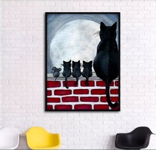 Cute Cartoon Cat Animals Canvas Painting Nursery Baby Room Decor Wall Art Picture For Kids Nordic Decoration Home Print Posters 2024 - buy cheap