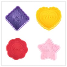 4pcs Cookie Cutter Stamp Mold  With Cute Baby Style Flower Square Heart Star Biscuit Decoration Tools Cake Molds  D766 2024 - buy cheap