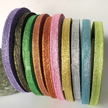 1/4" (6mm) 25yards Metallic Glitter ribbon satin ribbon for belt gift packing wedding decoration /DIY crafts 2024 - buy cheap