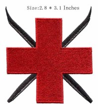 The red peace cross 2.8"wide embroidery patch  for embroidered patches/kids clothes/applique sewing 2024 - buy cheap