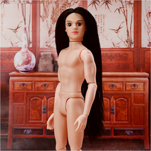 Boneca masculina de cabelo longo, 30cm, articulada, boneca de corpo príncipe, corpo discreto, boneca nude para crianças 2024 - compre barato