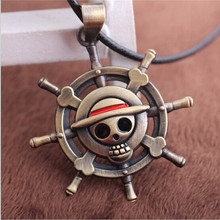 Vintage Anime ONE PIECE MONKEY D LUFFY Skull Pendant Necklace Pirate Flag Metal Necklace cosplay Anime Gift 2024 - buy cheap