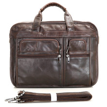 Nesitu Vintage Real Skin Genuine Leather Men Briefcase Messenger Bags Business Travel Bag Portfolio 14 inch Laptop Bag #M7093 2024 - buy cheap