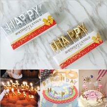 Rose Gold Sliver Red Happy Birthday Letter Cake Birthday Party Festival Supplies Lovely Birthday Candles for Kitchen Baking Gift 2024 - buy cheap