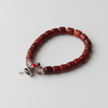 Red Wood Beads Strand Charm Chakra Mala Bracelet Lucky Prayer Tibetan Buddhist Ritual Vajra Mala Bracelet for Women Men 2024 - buy cheap