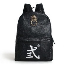 Роскошный брендовый мужской рюкзак в китайском стиле, винтажный креативный мужской дорожный рюкзак с вышивкой головы льва 2024 - купить недорого